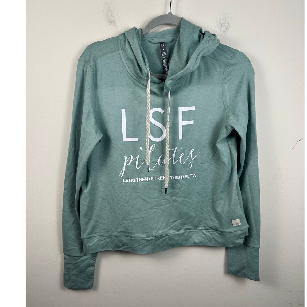 Vuori Halo Essential Hoodie Size Small Custom Printed LSF NWOT Green